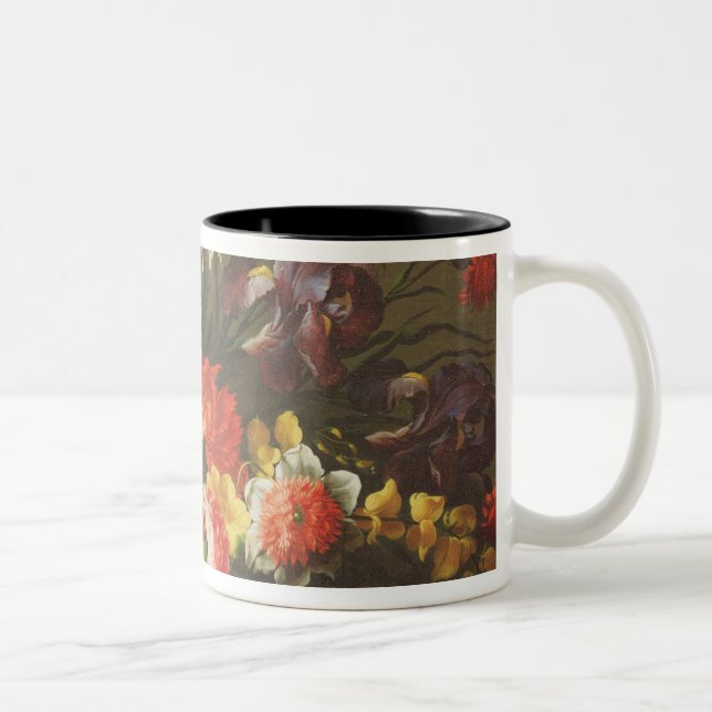 Flowers on a Ledge, 1665 Two-Tone Coffee Mug (Right)