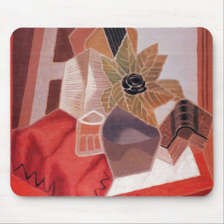 Flowers on a Table by Juan Gris, Vintage Cubism Mouse Pad