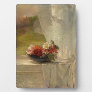 Flowers on a Window Ledge by John La Farge Plaque