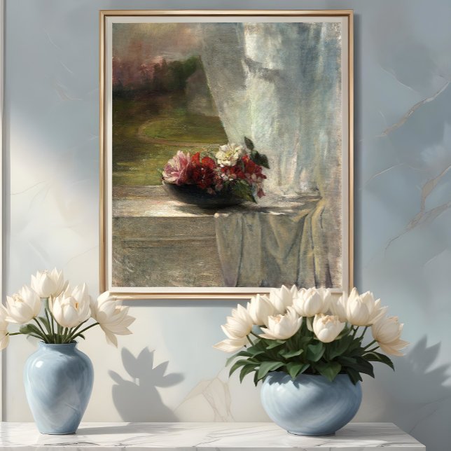 Flowers on a Window Ledge (c. 1861), John La Farge Poster (Creator Uploaded)