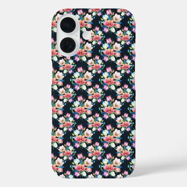 Flowers On Black Case-Mate iPhone Case (Back)