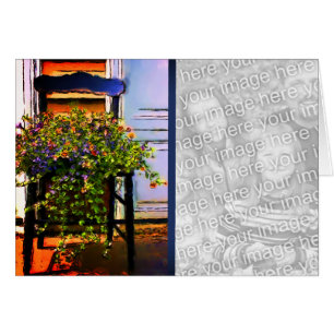 Flowers On Chair Watercolor Art Photo Card