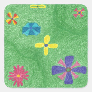 Flowers on Grassy Hills Stickers
