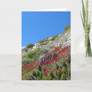 Flowers on Hill Greeting Card