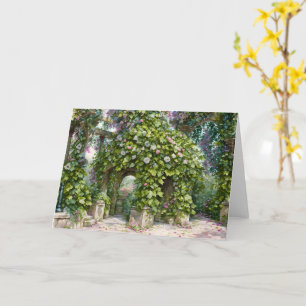 Flowers on Old Pergola Garden Art Note Card