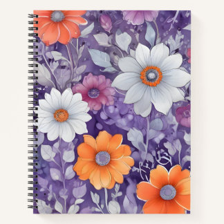 Flowers on Purple Notebook