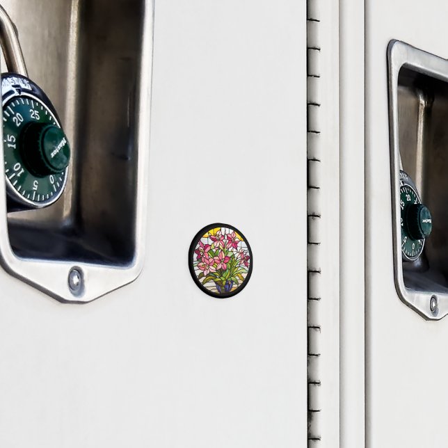 Flowers on Stained Glass Magnet (In Situ (Locker))