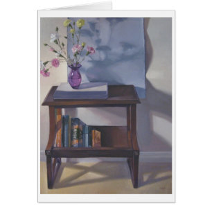 Flowers on the Bookcase , Fine Art Card
