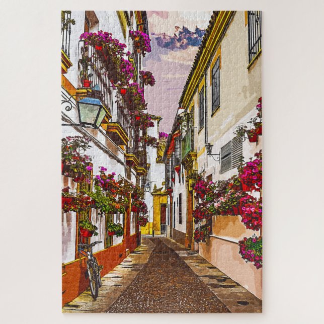 Flowers on the street. Cordoba, Andalusia, Spain. Jigsaw Puzzle (Vertical)