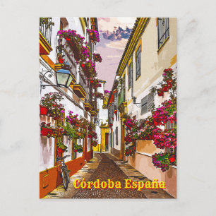 Flowers on the street. Cordoba, Andalusia, Spain. Postcard