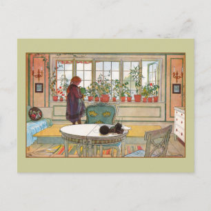 Flowers on the Windowsill by Carl Larsson Postcard