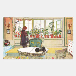 Flowers on the Windowsill by Carl Larsson Sticker