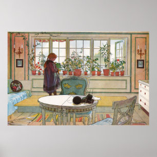 Flowers on the Windowsill From A Home Carl Larsson Poster