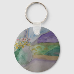 Flowers On The Windowsill Keychain