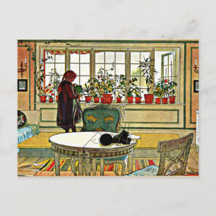 Flowers on the Windowsill painting (2014 edit) Postcard