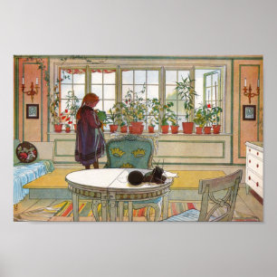 Flowers on the Windowsill Poster