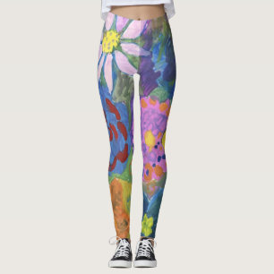 Flowers on trousers leggings