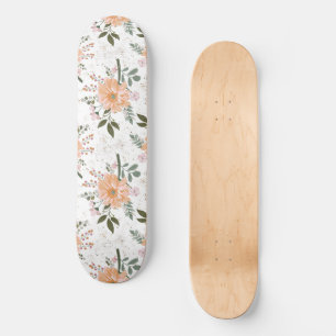 flowers on white background skateboard