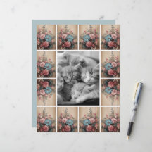 Flowers on Wood Journalling Spots Card Decor