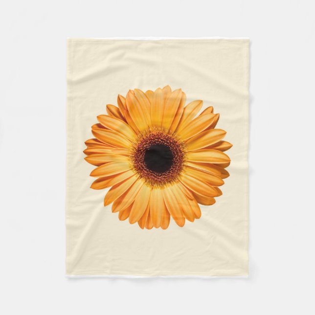 Flowers | Orange Gerbera Fleece Blanket (Front)