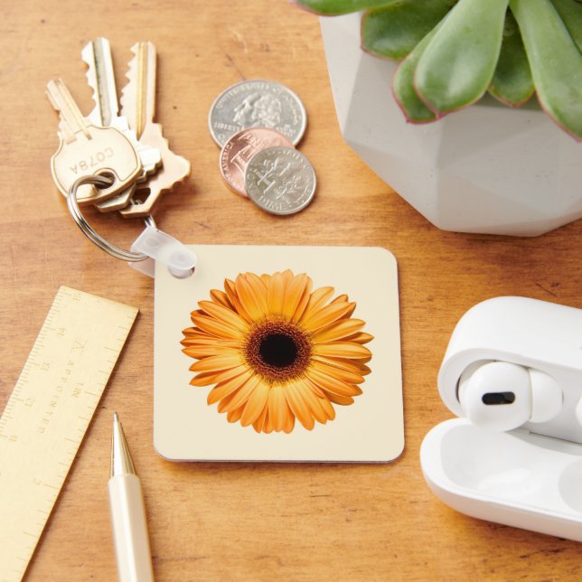 Flowers | Orange Gerbera Keychain (Desk)