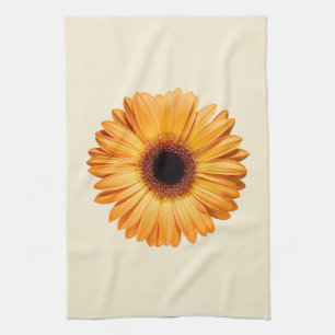 Flowers Orange Gerbera Kitchen Towel
