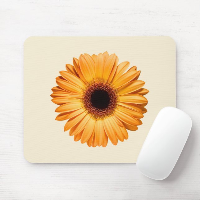 Flowers | Orange Gerbera Mouse Pad (With Mouse)
