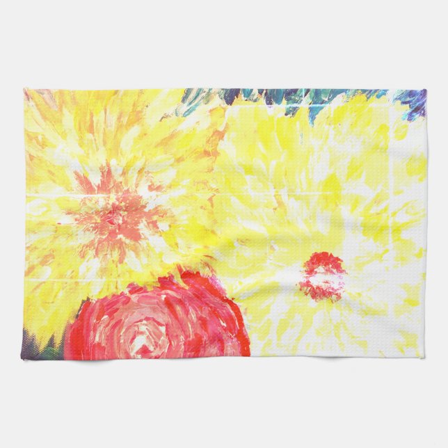 Flowers Painting Kitchen Towel (Horizontal)