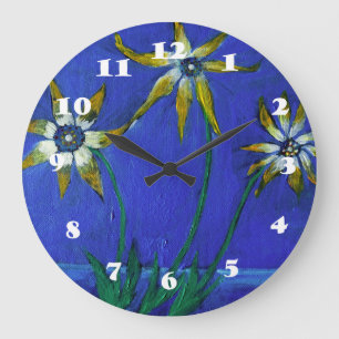 Flowers Painting Round (Large) Wall Clock