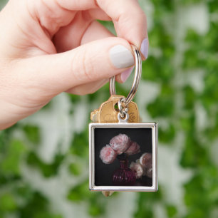 Flowers   Pale Pink Peonies in Vase Keychain