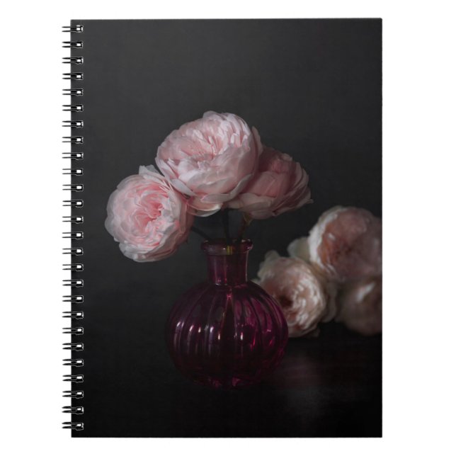 Flowers | Pale Pink Peonies in Vase Notebook (Front)