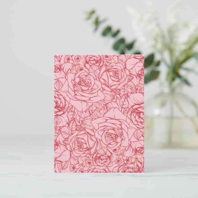 Flowers Pattern 14 Holiday Postcard (Standing Front)