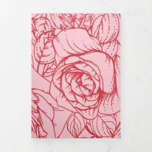 Flowers Pattern 14 Tri-Fold Holiday Card