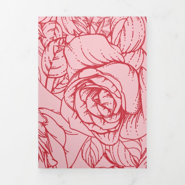 Flowers Pattern 14 Tri-Fold Holiday Card (Cover)