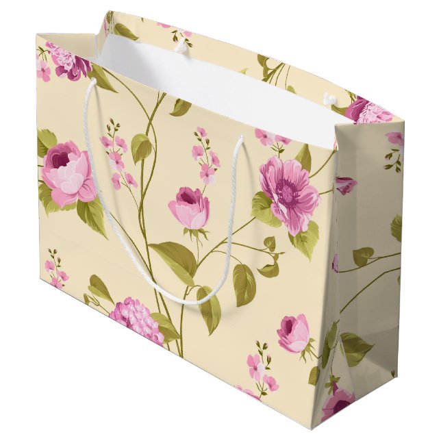 Flowers Pattern 16 Large Gift Bag (Back Angled)