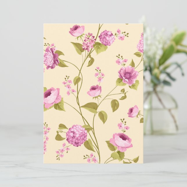 Flowers Pattern 16 Thank You Card (Standing Front)