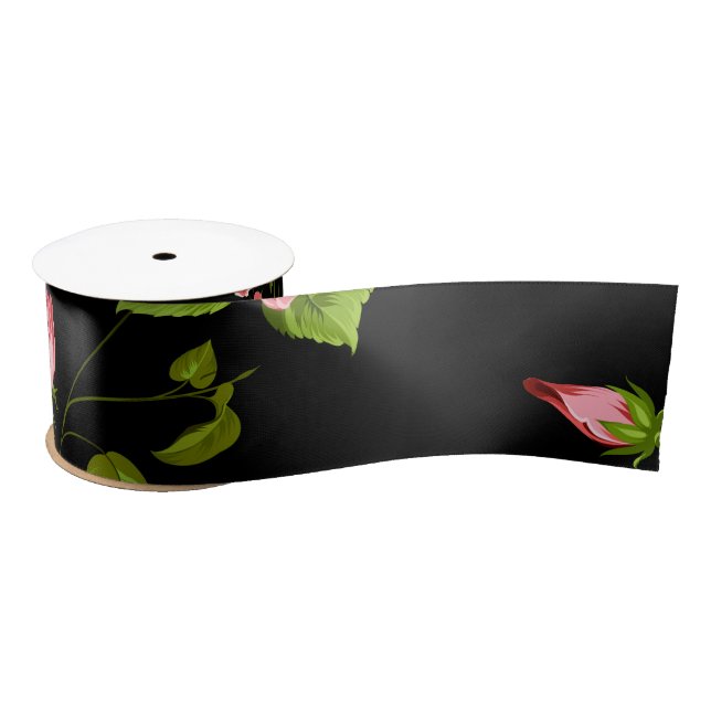 Flowers Pattern 18 Satin Ribbon (Spool)