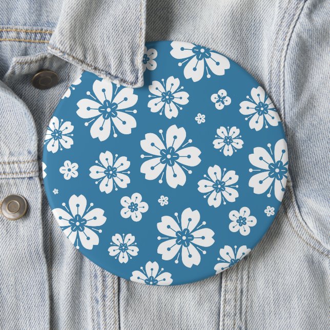 Flowers Pattern 5 6 Inch Round Button (In Situ)