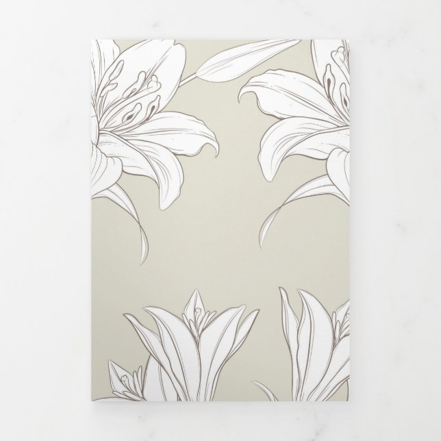 Flowers Pattern 9 Tri-Fold Holiday Card (Cover)