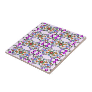Flowers Pattern Ceramic Tile Vintage Design