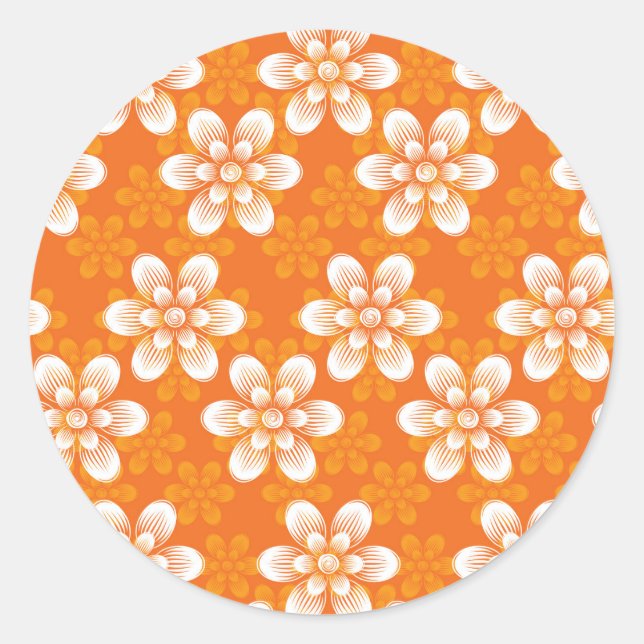 Flowers Pattern Classic Round Sticker (Front)