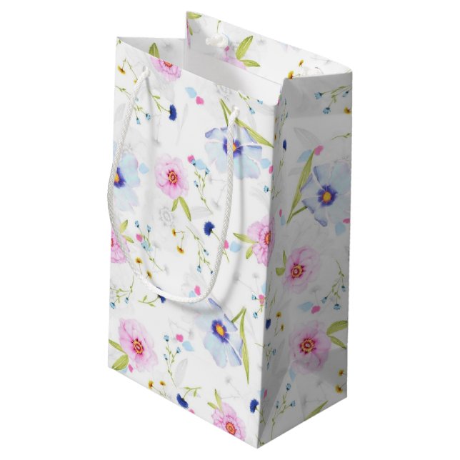 Flowers Pattern Gift Bag (Back Angled)