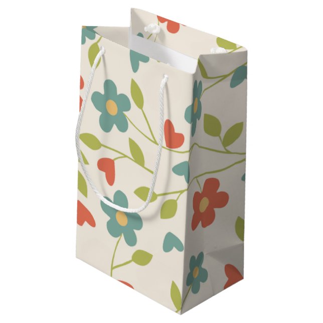 Flowers Pattern Gift Bag (Back Angled)