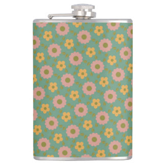 flowers pattern   hip flask