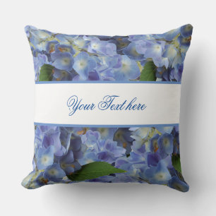 flowers pattern in blue throw pillow