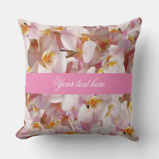 flowers pattern in pink colour throw pillow