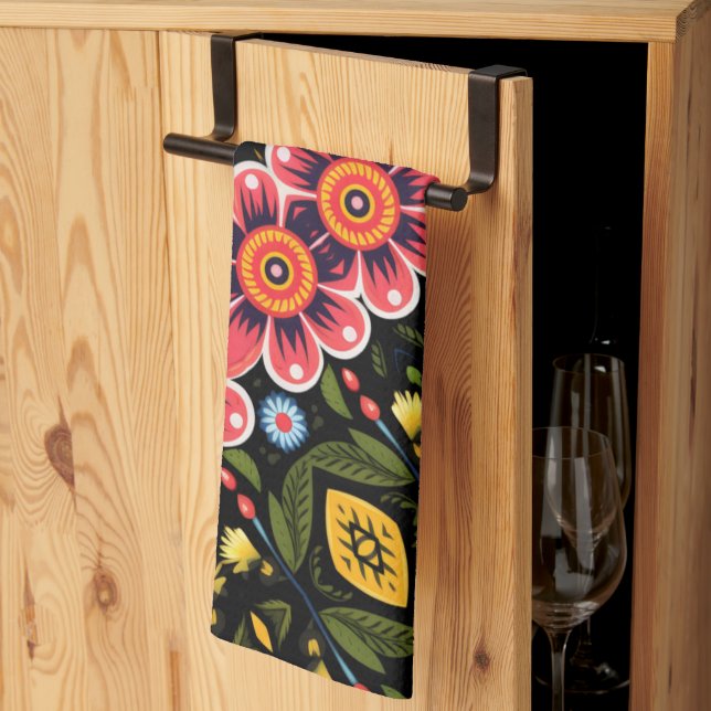 Flowers Pattern Kitchen Towel (Thirds Fold)