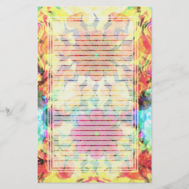 Flowers Pattern Lined Stationery (Front)