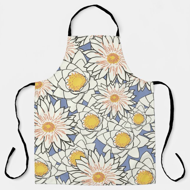 Flowers pattern lotus lily apron (Front)