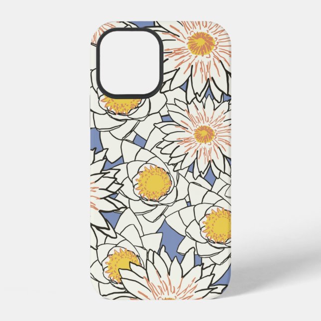 Flowers pattern lotus lily iPhone case (Back)